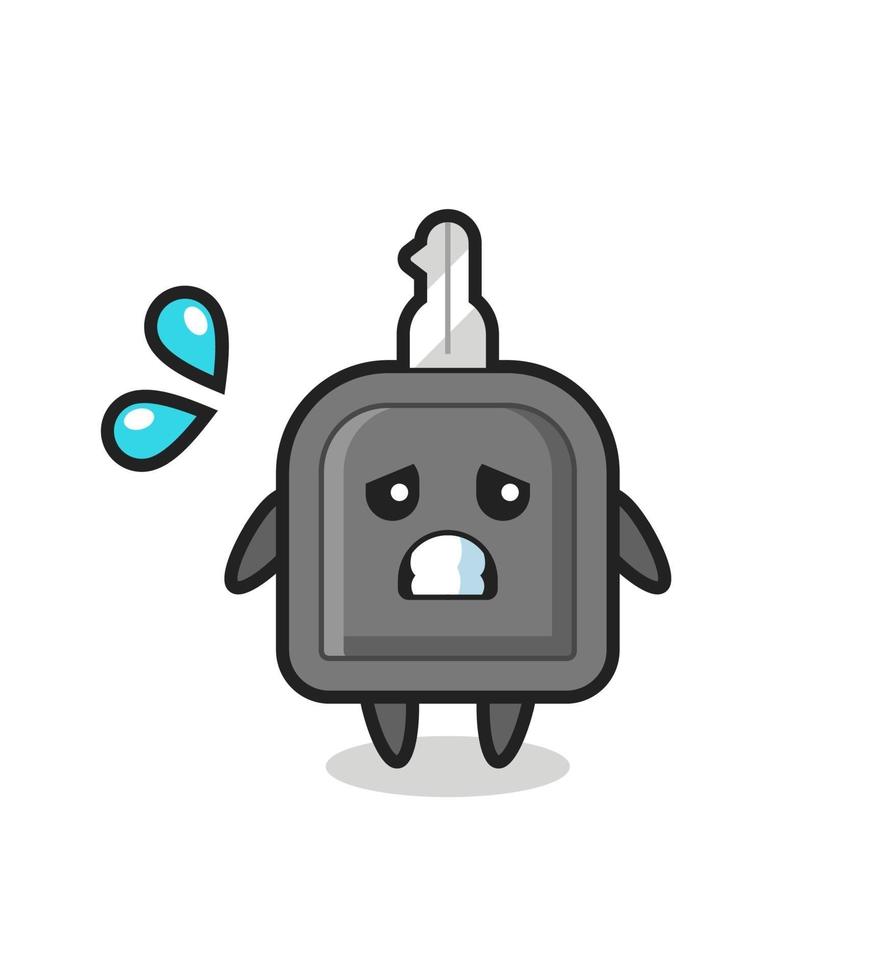 car key mascot character with afraid gesture vector