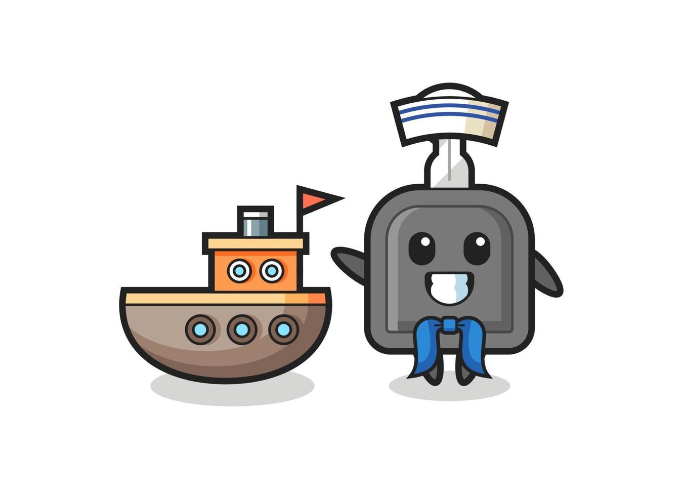 Character mascot of car key as a sailor man vector