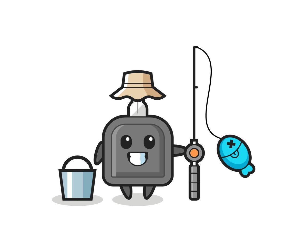Mascot character of car key as a fisherman vector