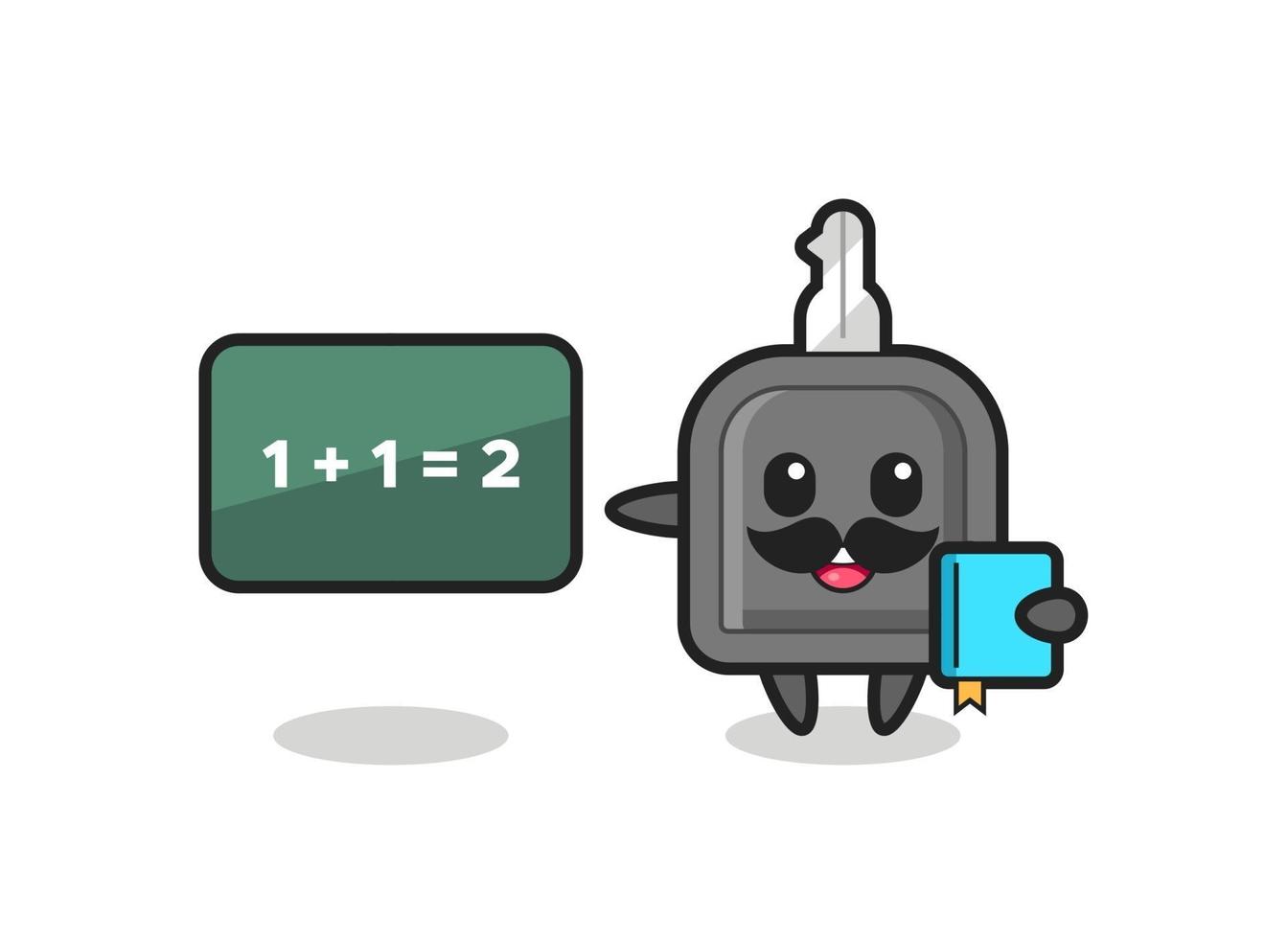 Illustration of car key character as a teacher vector