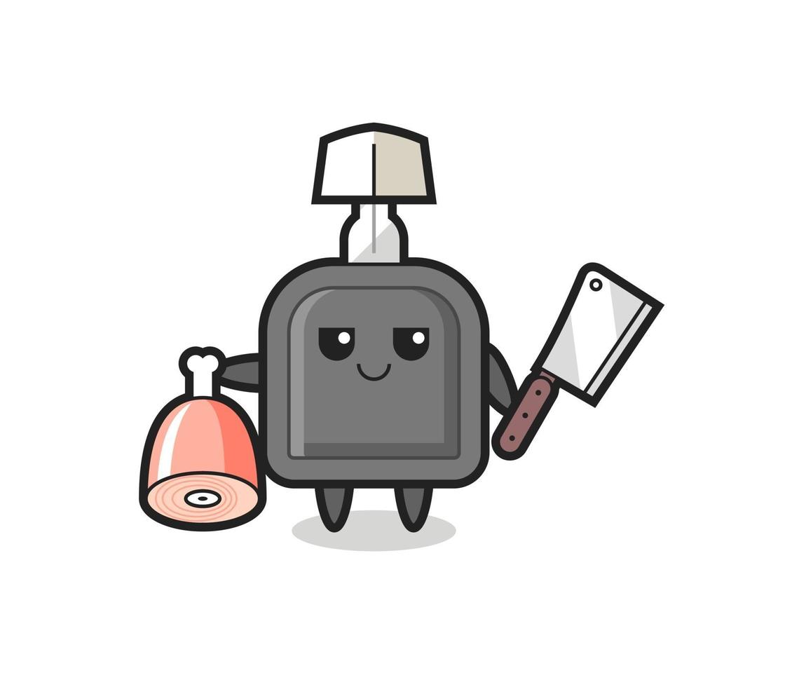 Illustration of car key character as a butcher vector