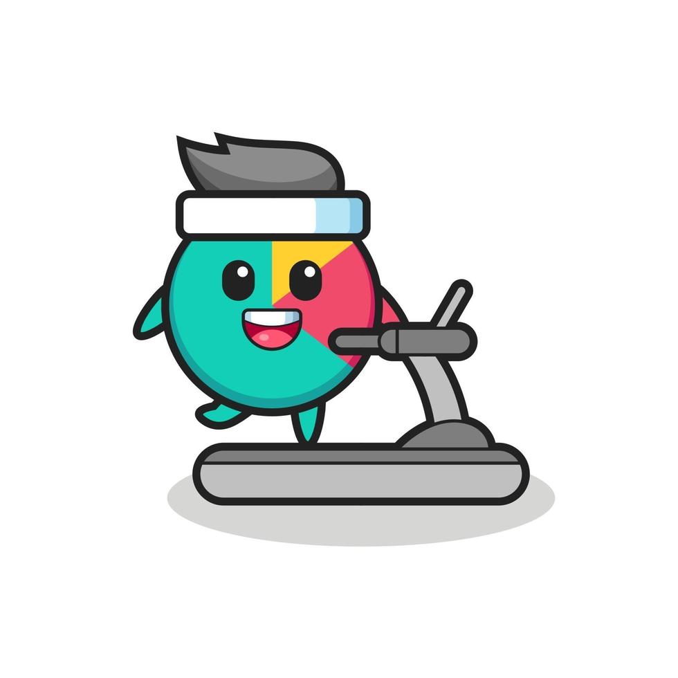 chart cartoon character walking on the treadmill vector