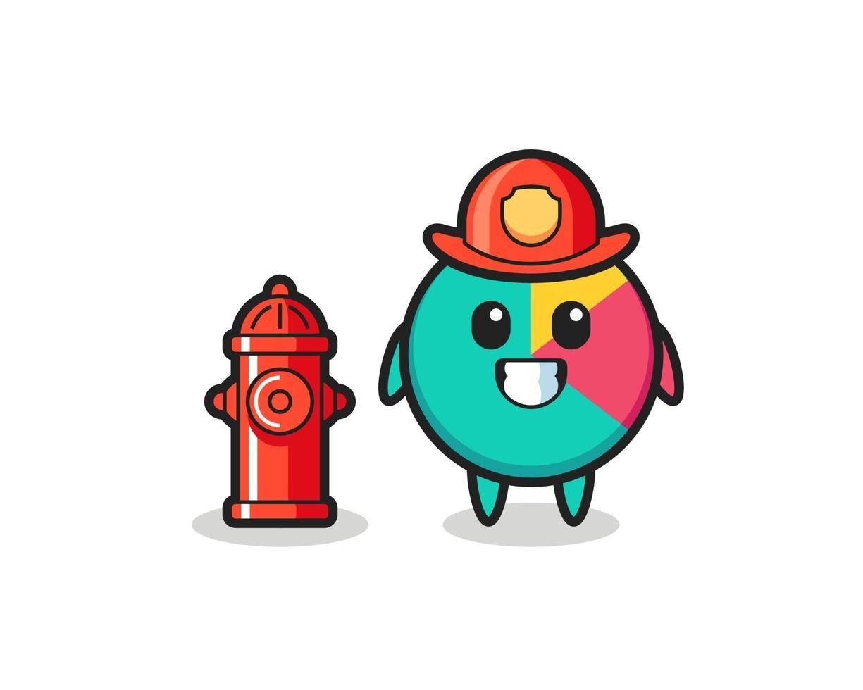 Mascot character of chart as a firefighter vector