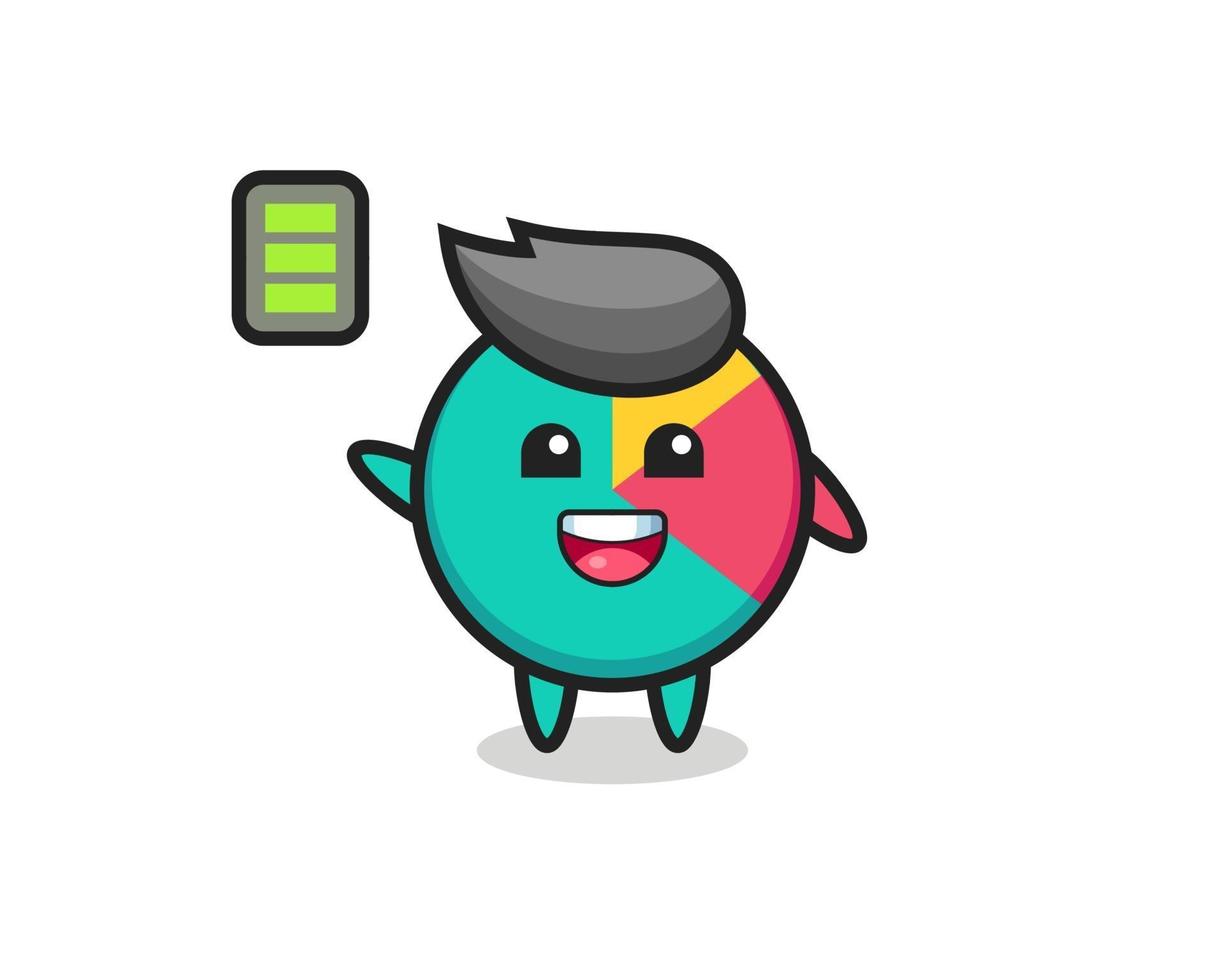 chart mascot character with energetic gesture vector