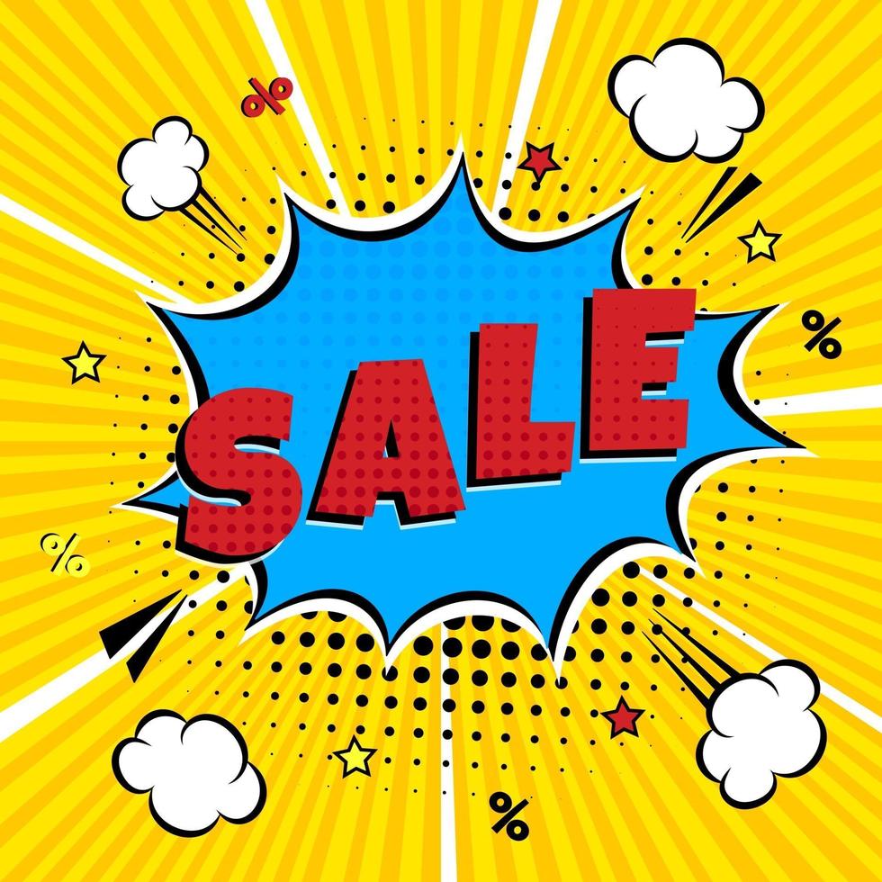 Comic lettering SALE in the speech bubble comic style vector