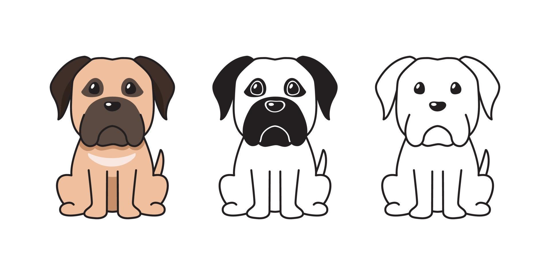 vector de dibujos animados conjunto de perro grande