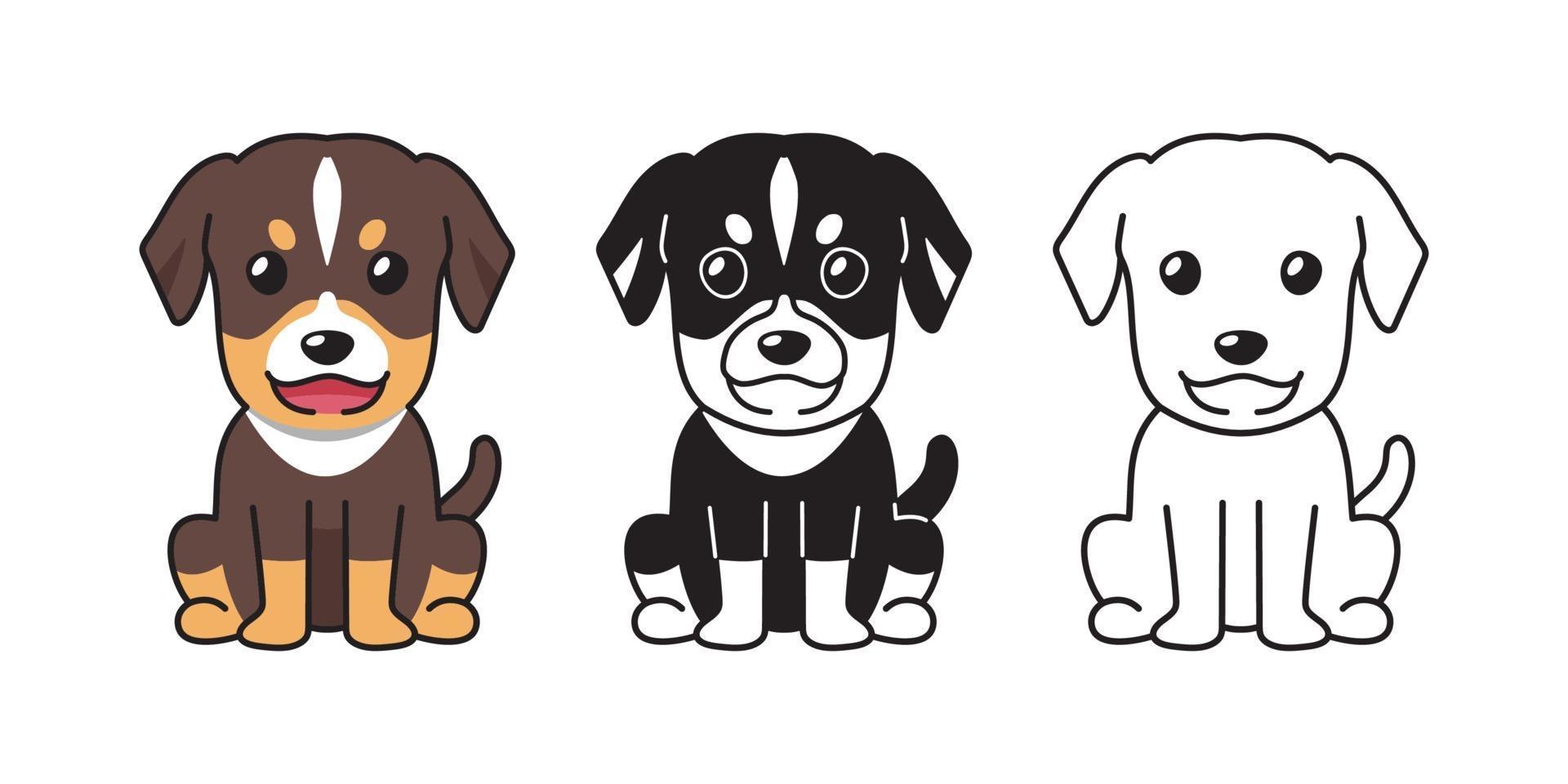 vector de dibujos animados conjunto de perro