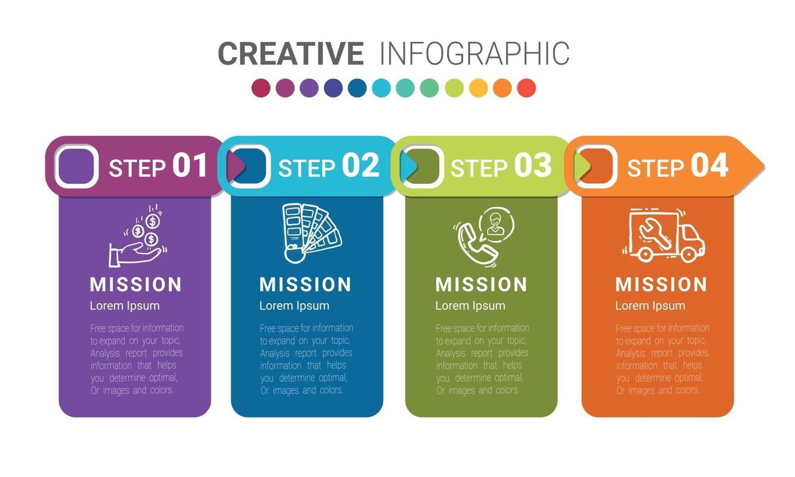 Colorful template business concept timeline arrows vector