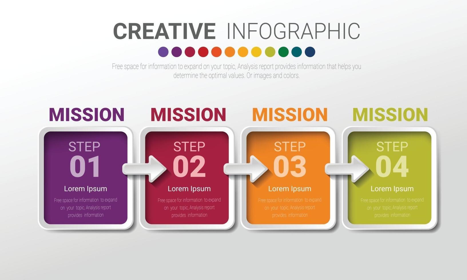 Infographics layout with 4 steps vector