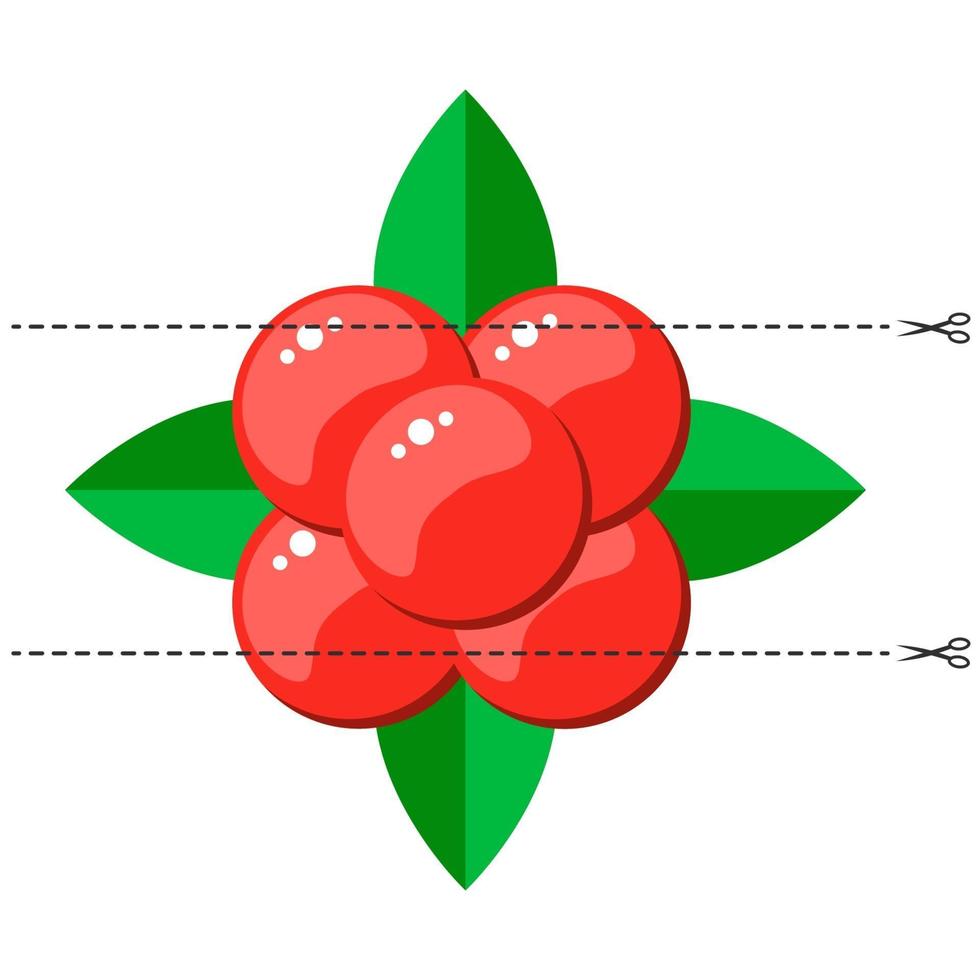 Corta la imagen en pedazos. baya de zarza de piedra vector