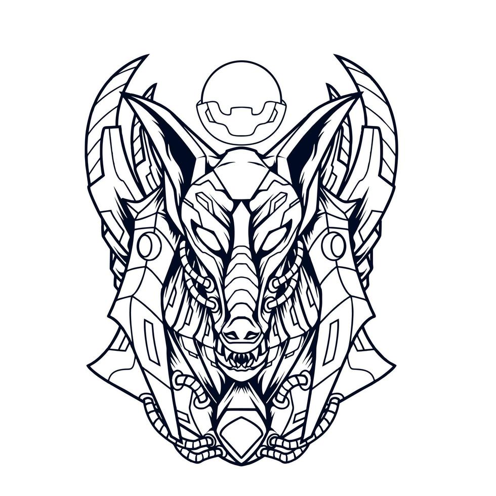 Anubis Mecha Silhouette vector