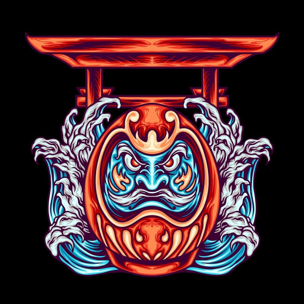 The Daruma Japanese Doll vector
