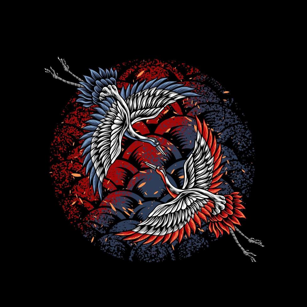 Japanese Battle Cranes vector