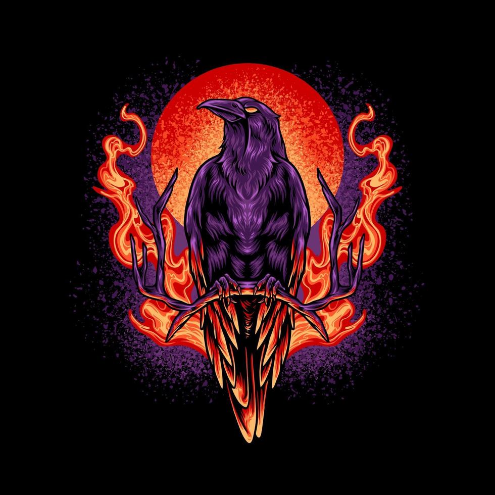 The Crow on Fire vector