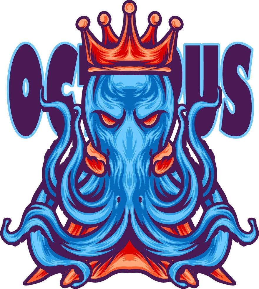 The King Of Octopus vector