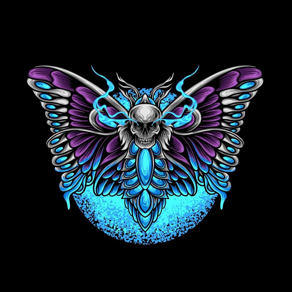 mariposa con cabeza de calavera vector