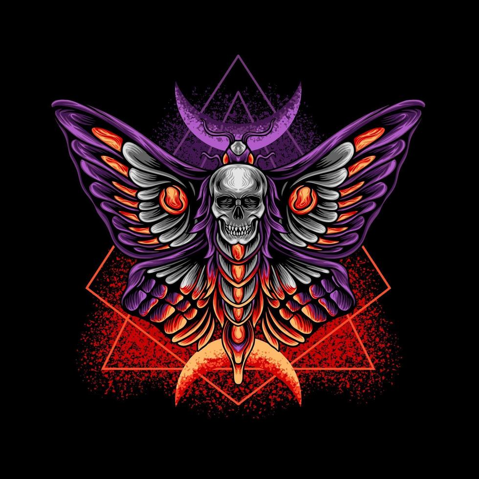 Butterfly With Skull Head vector