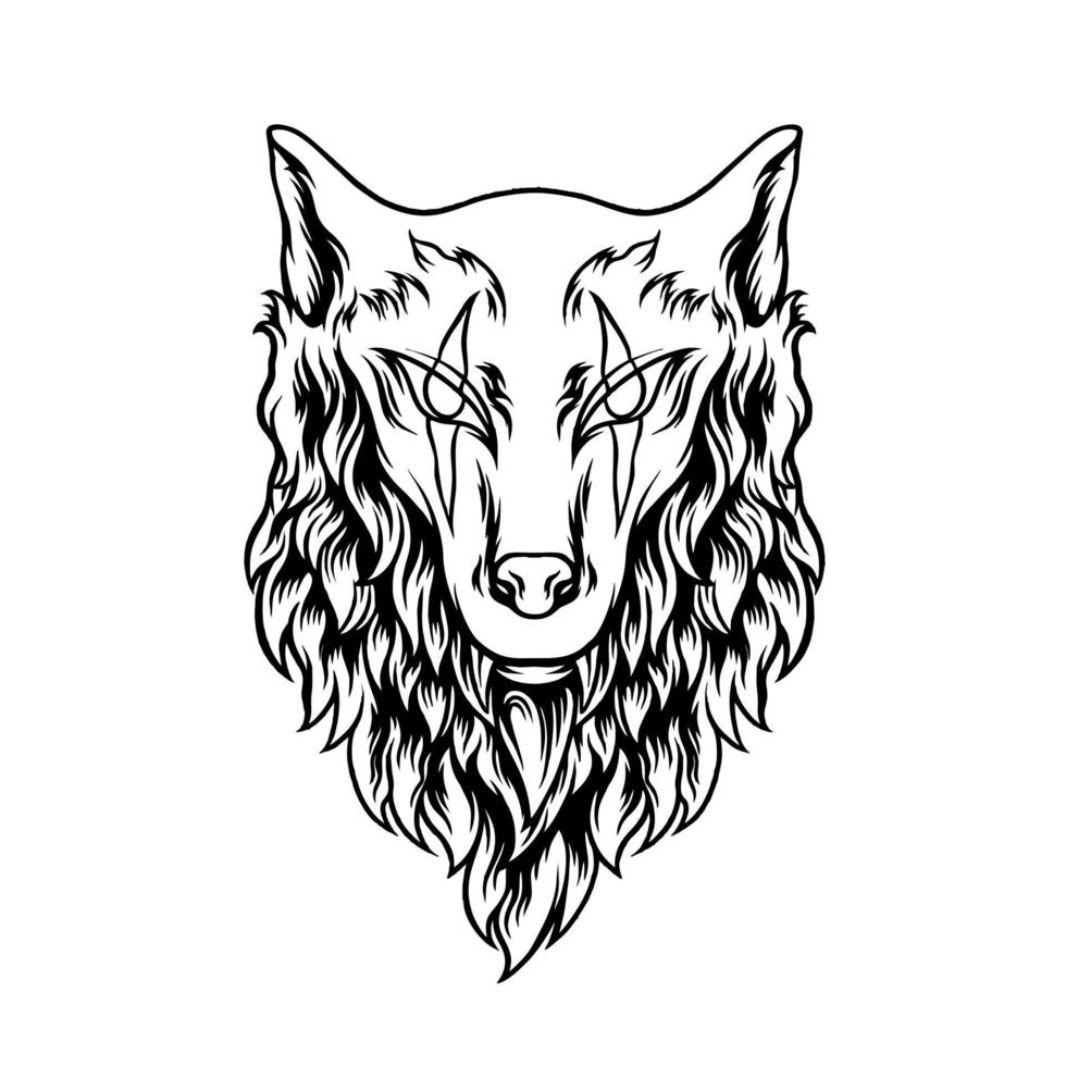 Wolf Head Silhouette vector