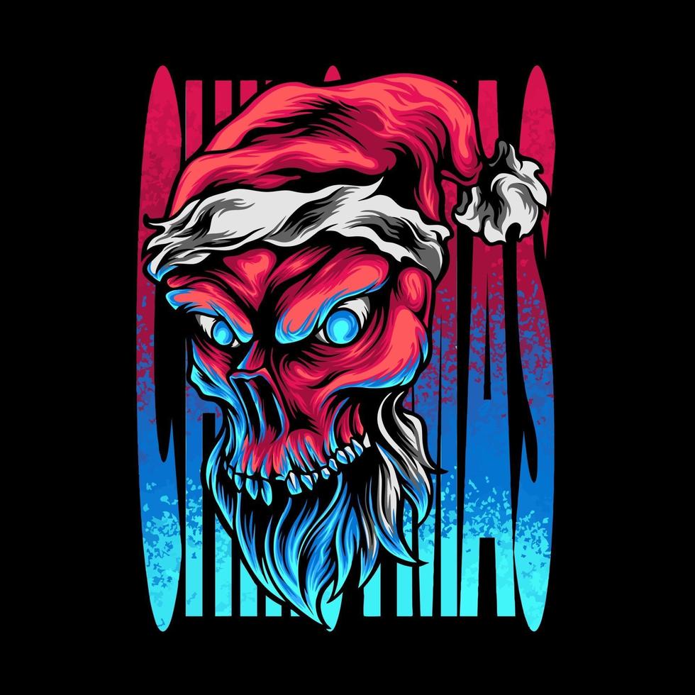 Skull Head Christmas vector