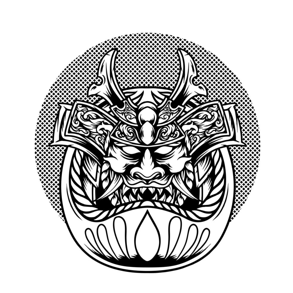 la silueta de la muñeca japonesa daruma vector