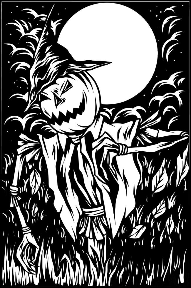 silueta de ilustración de calabazas de halloween vector