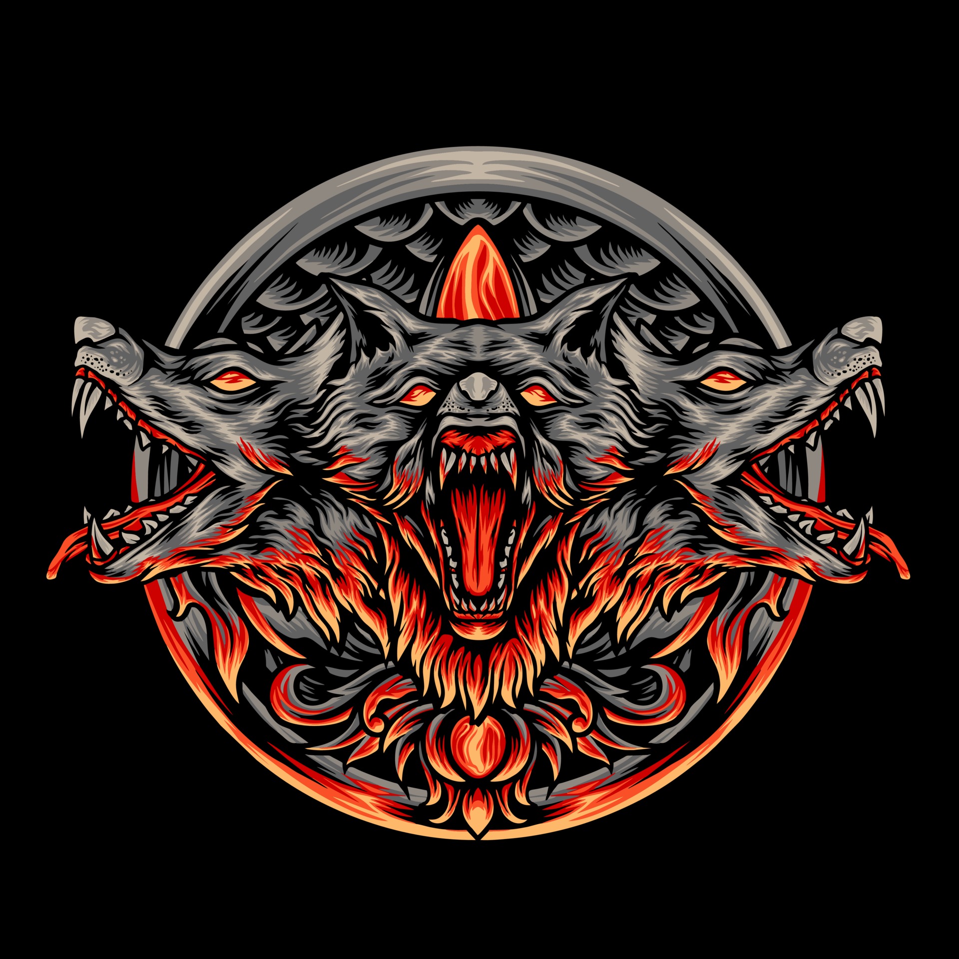 The Cerberus Mythology With Ornaments 3286983 Vector Art at Vecteezy