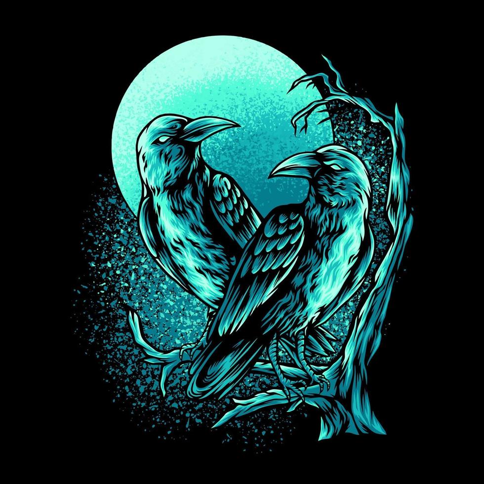 Two Crows in The Dark vector