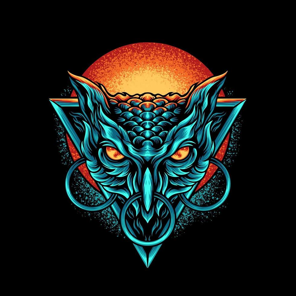 Angry Owl Head vector
