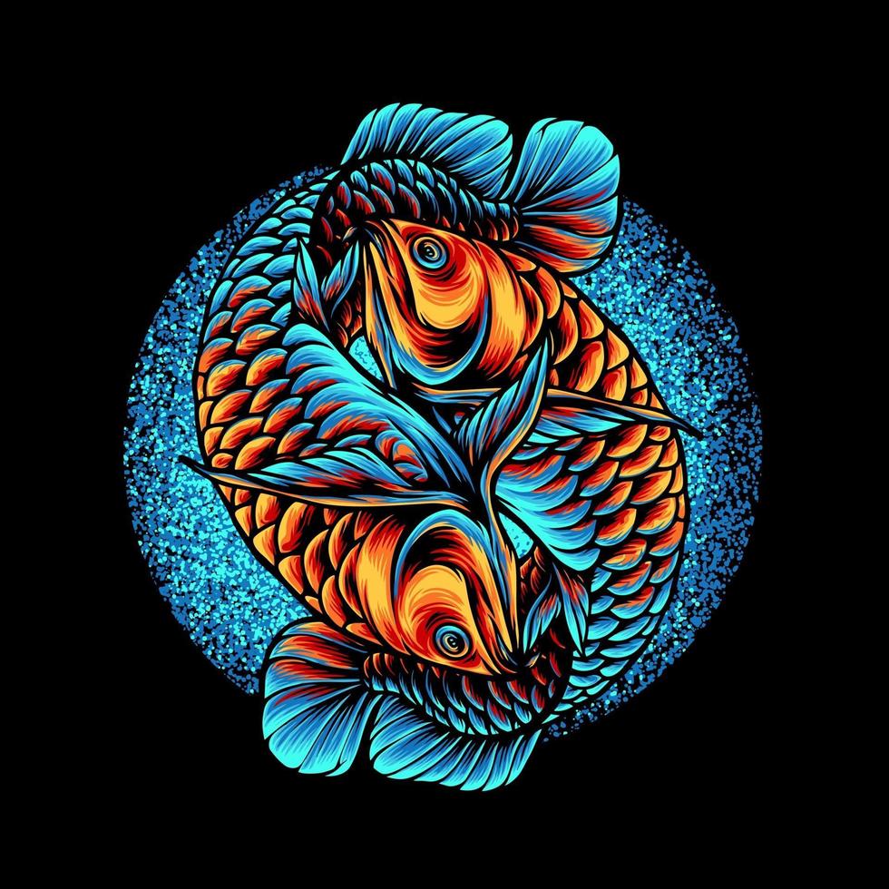 Battle Arowana Fish vector