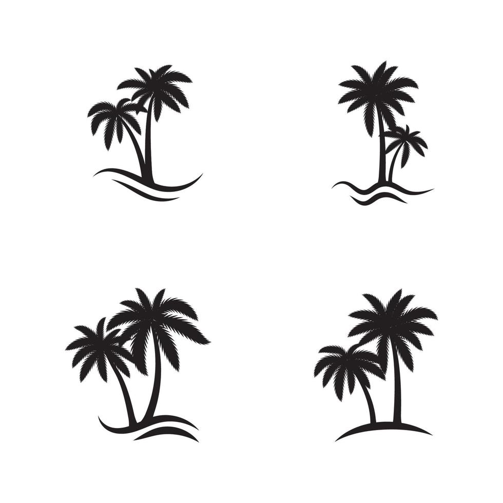 Palm tree summer logo template vector