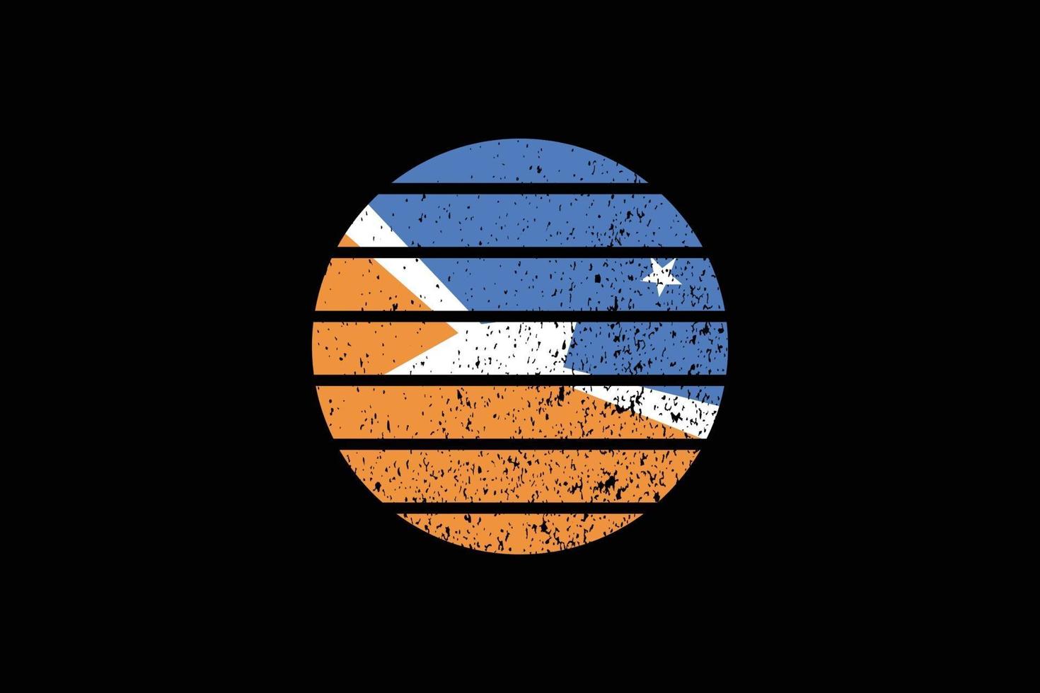 Grunge Style Flag of the Tierra de Fuego. Vector illustration.
