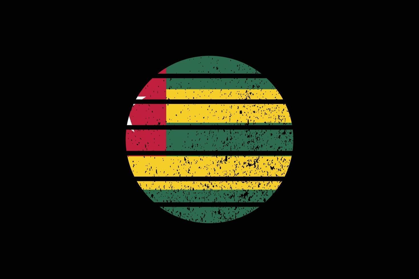 Grunge Style Flag of the Togo. Vector illustration.