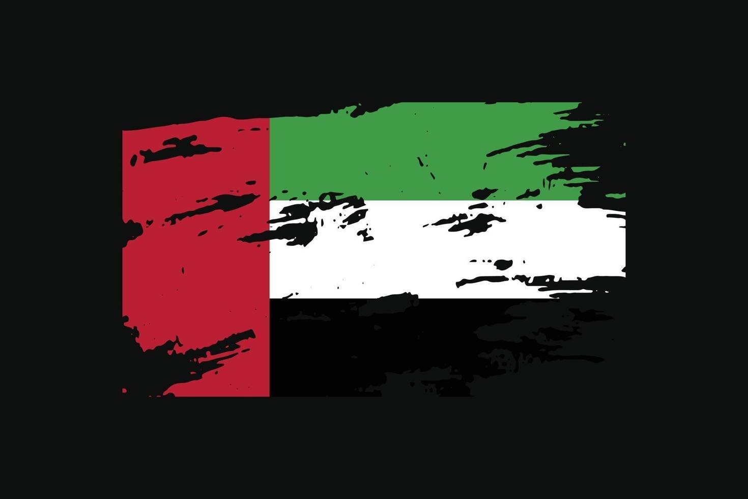 Grunge Style Flag of the United Arab Emirates. Vector illustration.
