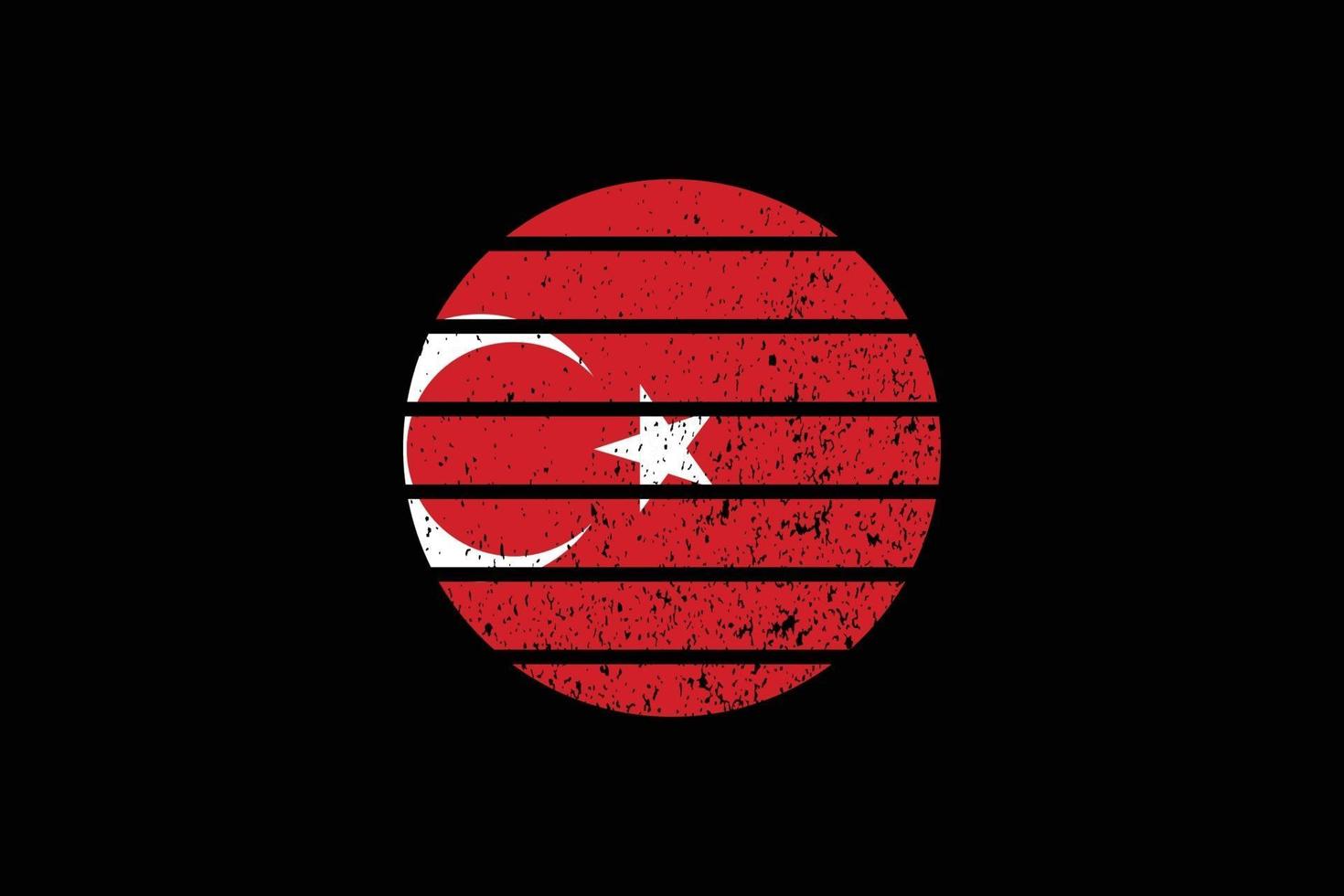 Grunge Style Flag of the Turkey. Vector illustration.