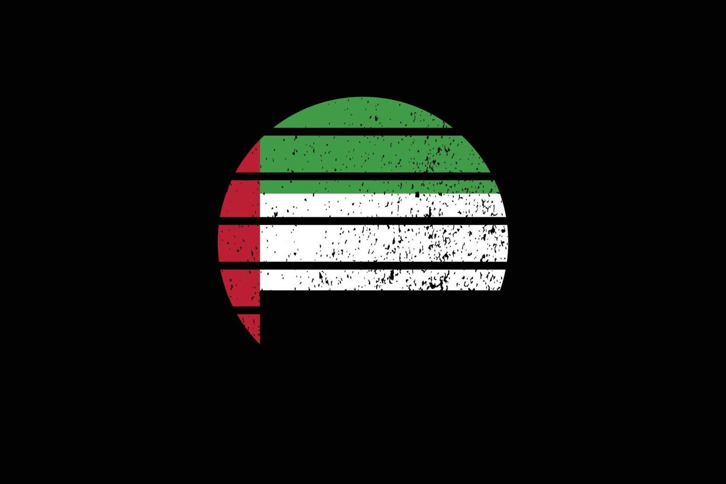 Grunge Style Flag of the United Arab Emirates. Vector illustration.