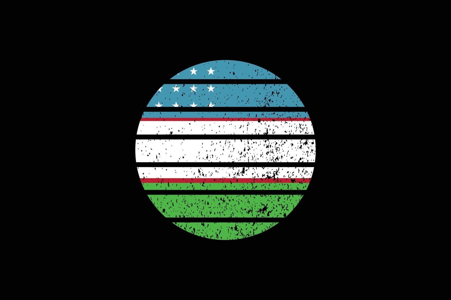 Grunge Style Flag of the Uzbekistan. Vector illustration.