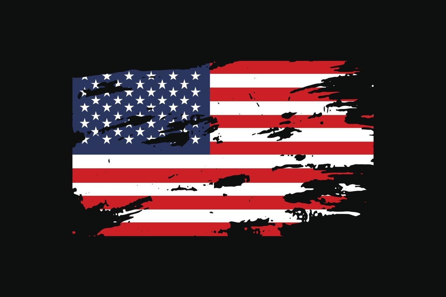 Grunge Style Flag of the United States. Vector illustration.