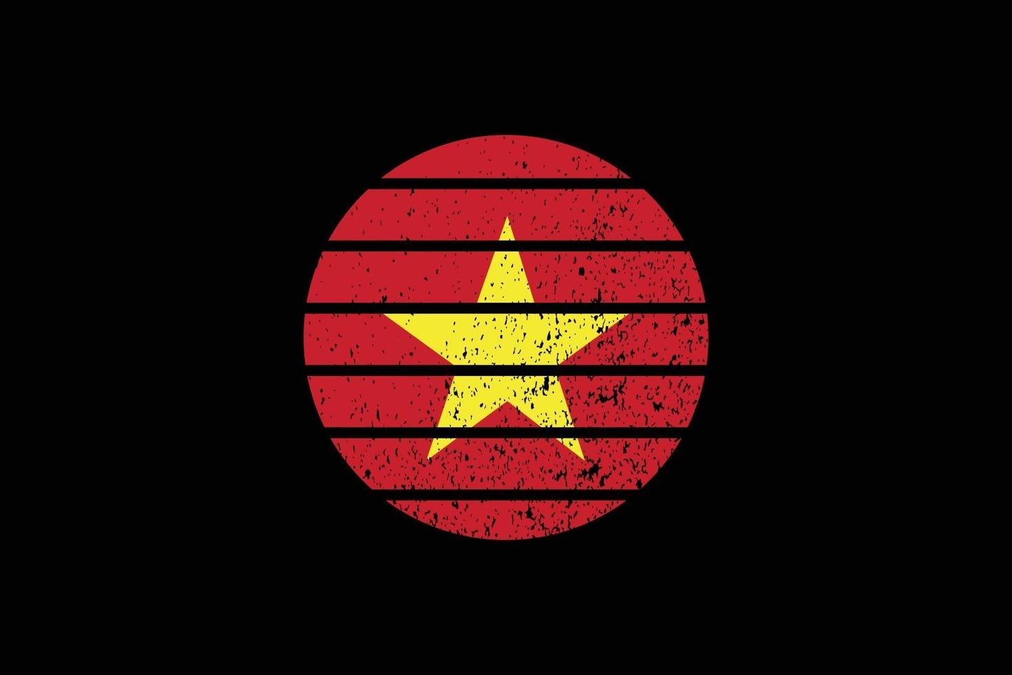 Grunge Style Flag of the Vietnam. Vector illustration.