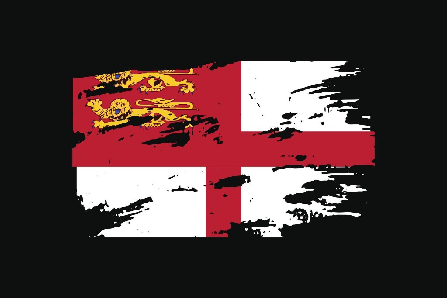 Grunge Style Flag of the Sark. Vector illustration.