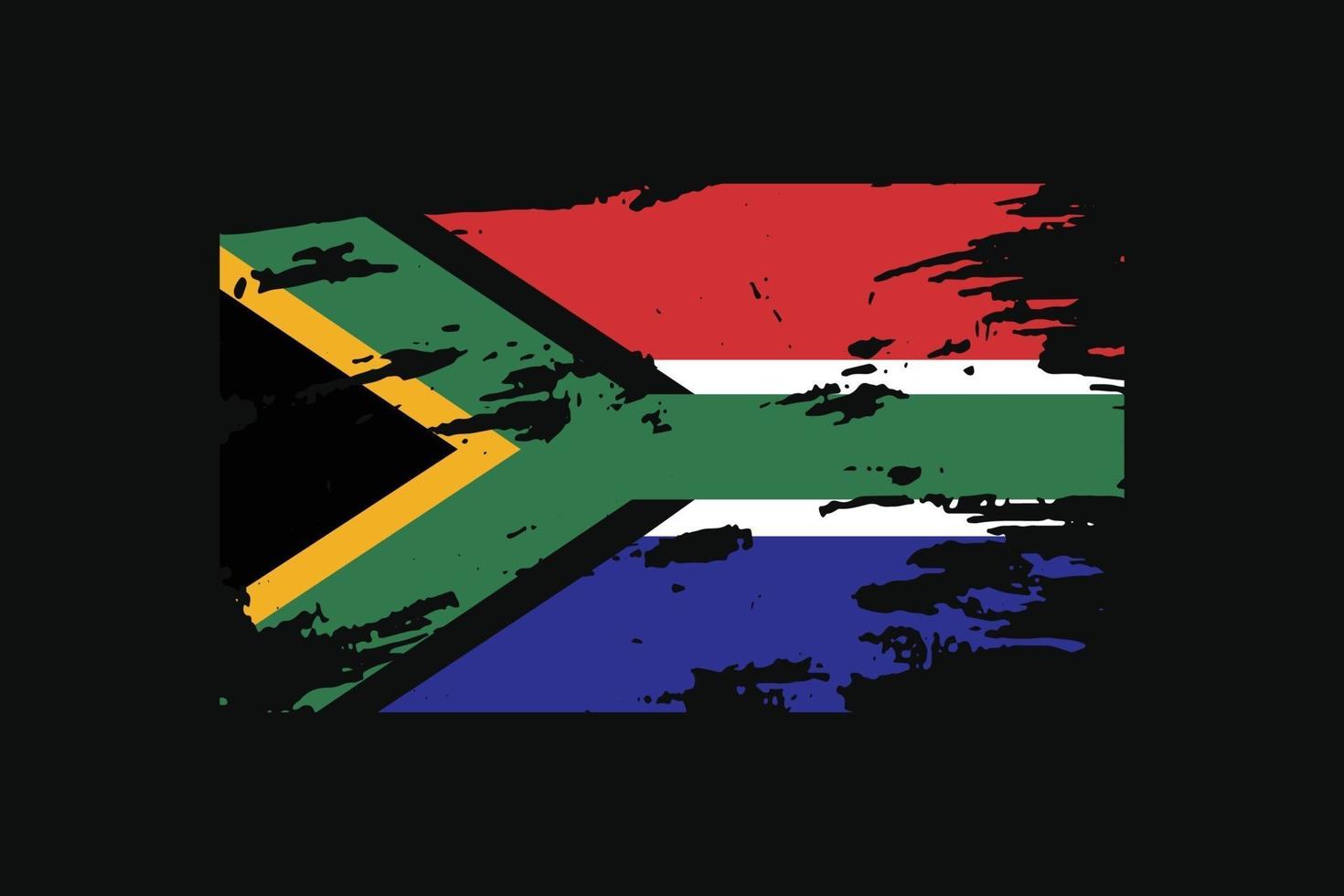 Grunge Style Flag of the South Africa. Vector illustration.