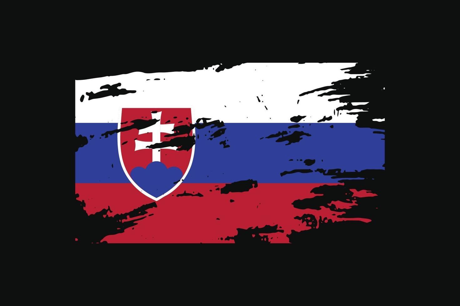 Grunge Style Flag of the Slovakia. Vector illustration.