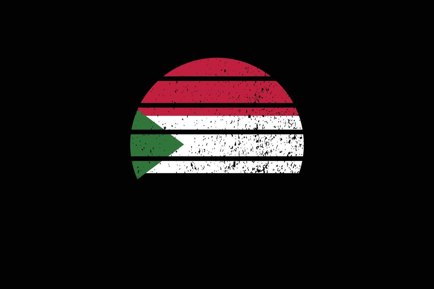 Grunge Style Flag of the Sudan. Vector illustration.