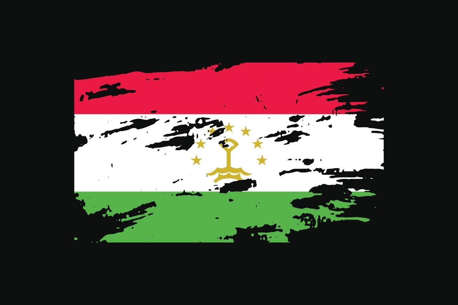 Bandera de estilo grunge de Tayikistán. ilustración vectorial. vector