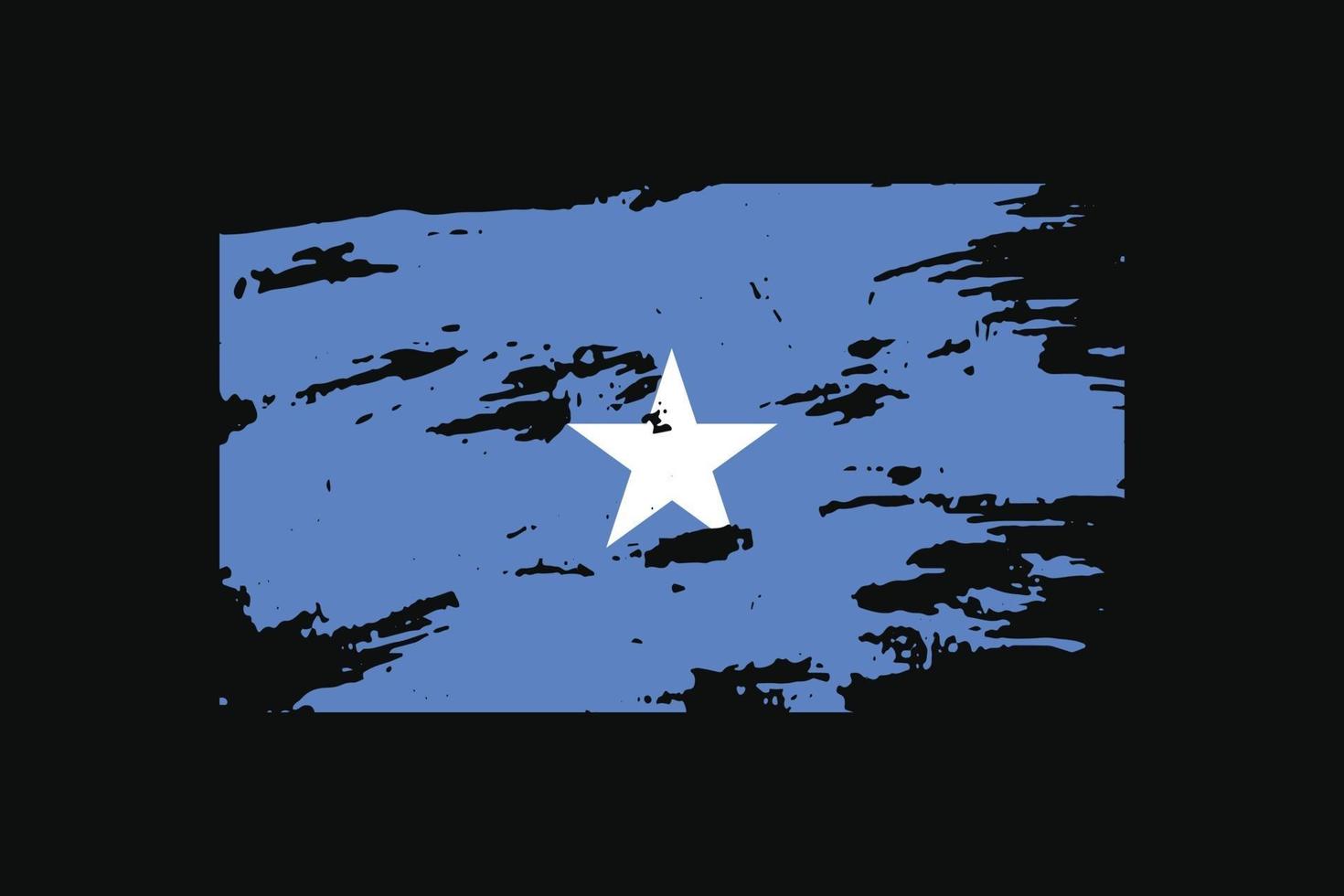 Grunge Style Flag of the Somalia. Vector illustration.
