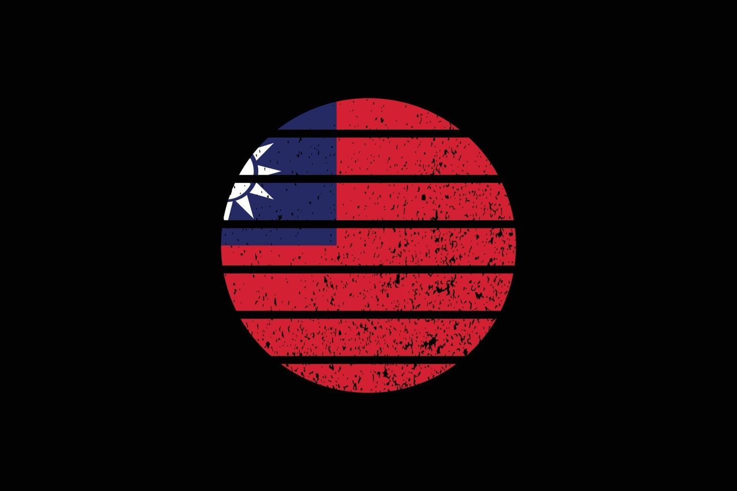 Grunge Style Flag of the Taiwan. Vector illustration.