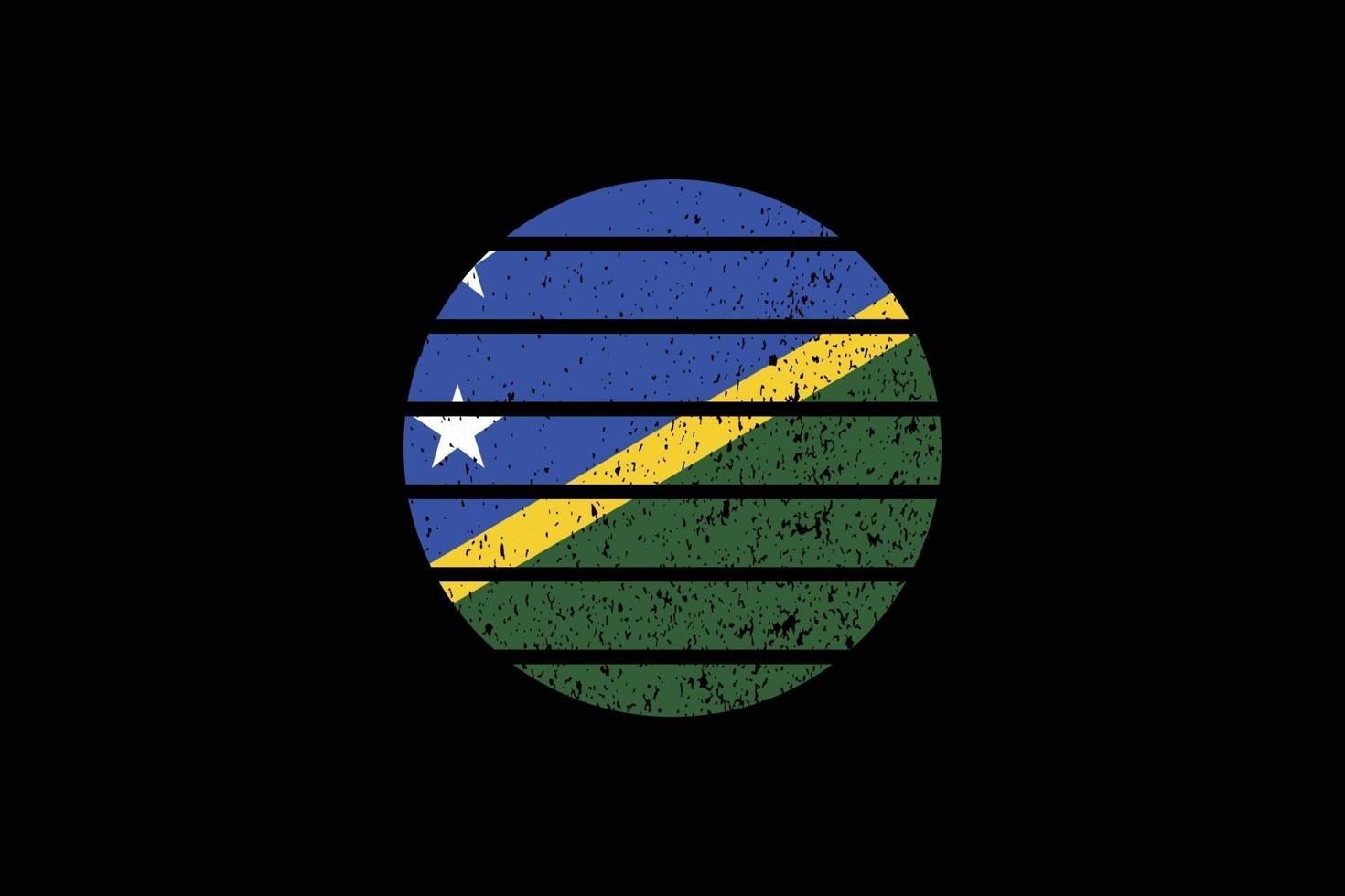 Grunge Style Flag of the Solomon Islands. Vector illustration.
