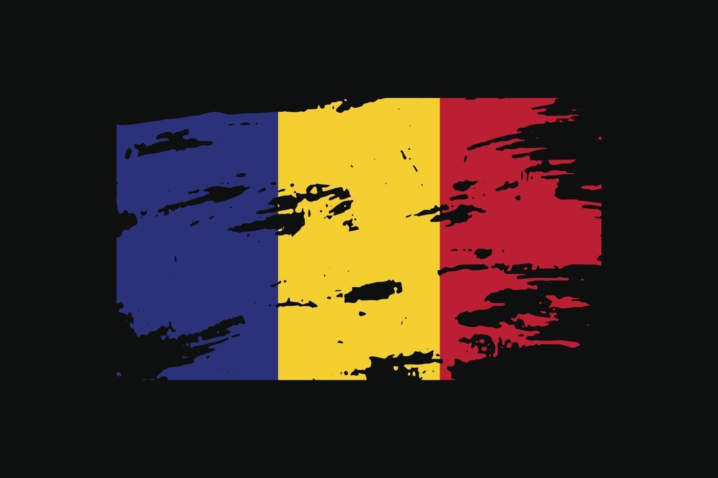 Grunge Style Flag of the Romania. Vector illustration.
