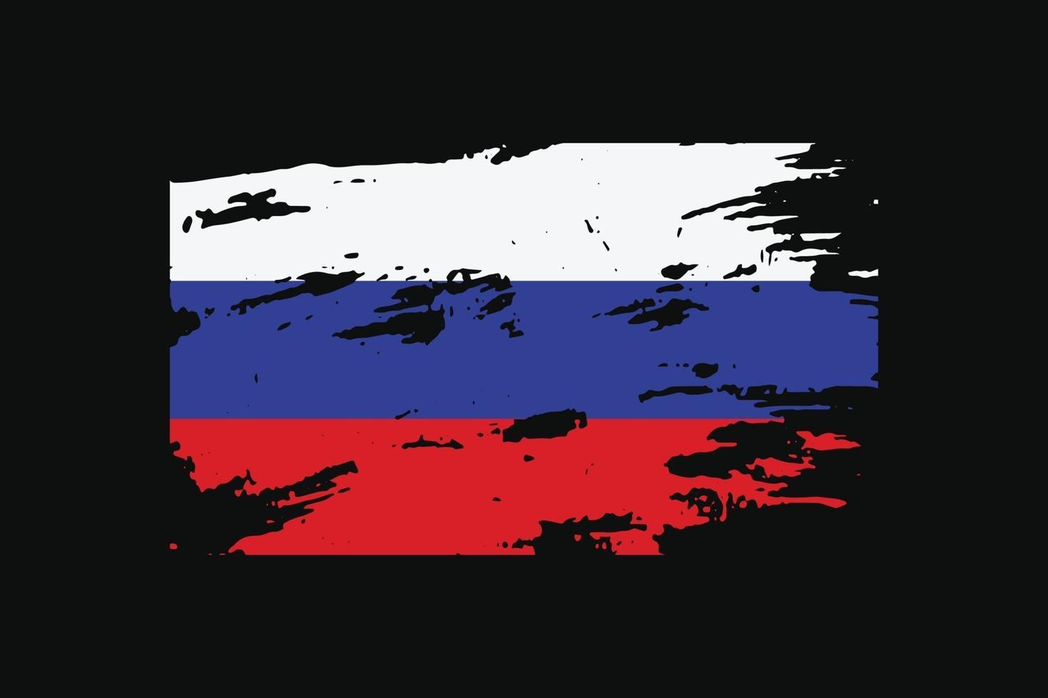 Grunge Style Flag of the Russia. Vector illustration.