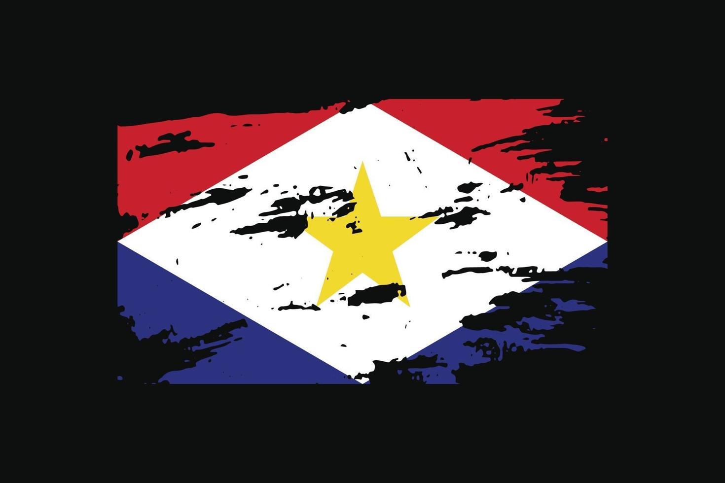 Grunge Style Flag of the Saba. Vector illustration.