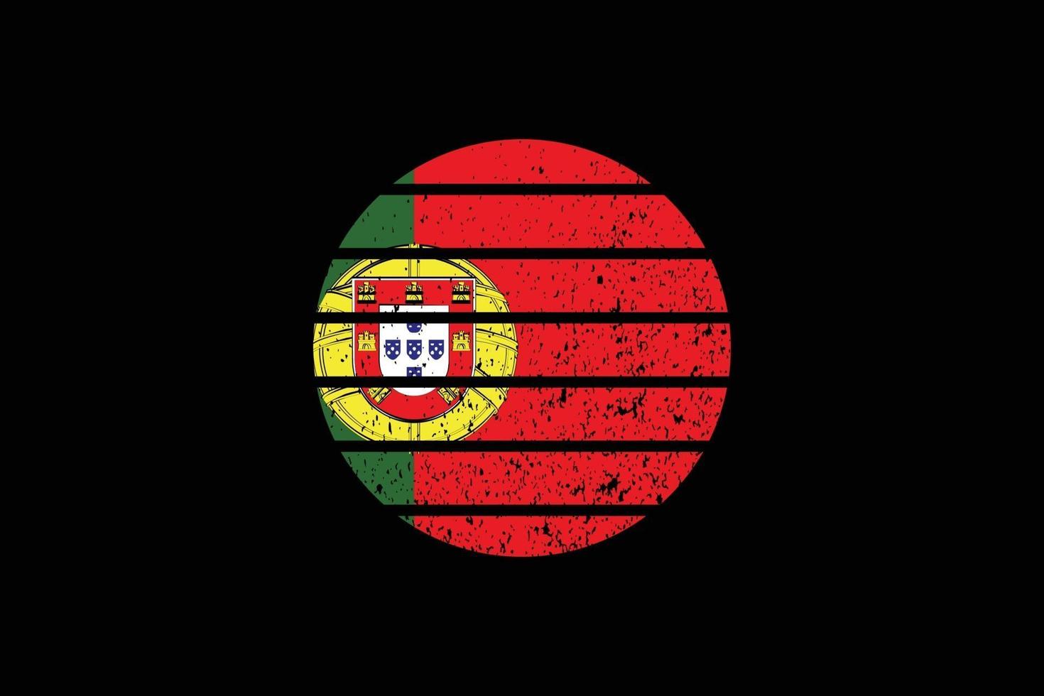 Grunge Style Flag of the Portugal. Vector illustration.